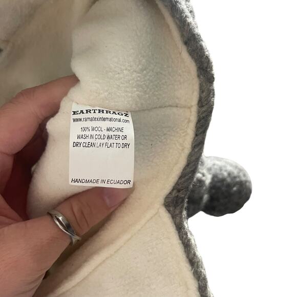 Earth Ragz Men's One Size‎ 100% Wool Grey Winter Beanie Hat - Picture 3 of 4